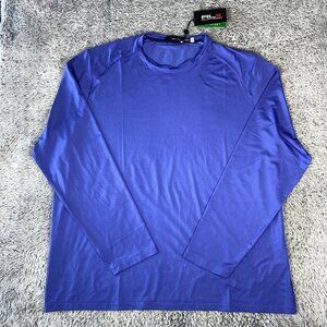 RLX Ralph Lauren Classic Fit Performance Mesh Long-Sleeve Shirt SZ 2XL Men Blue